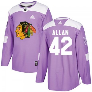 Nolan Allan Chicago Blackhawks Adidas Youth Authentic Fights Cancer Practice Jersey (Purple)