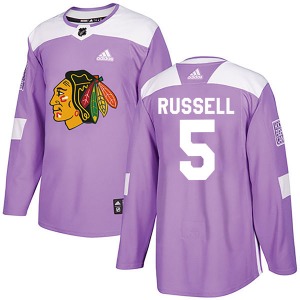 Phil Russell Chicago Blackhawks Adidas Youth Authentic Fights Cancer Practice Jersey (Purple)