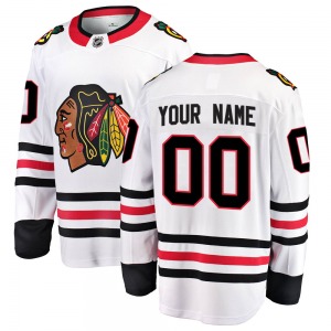 Custom Chicago Blackhawks Fanatics Branded Breakaway Custom Away Jersey (White)