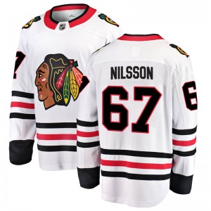 Jacob Nilsson Chicago Blackhawks Fanatics Branded Breakaway Away Jersey (White)