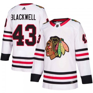 Colin Blackwell Chicago Blackhawks Adidas Youth Authentic Away Jersey (White)