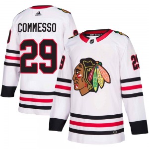 Drew Commesso Chicago Blackhawks Adidas Youth Authentic Away Jersey (White)
