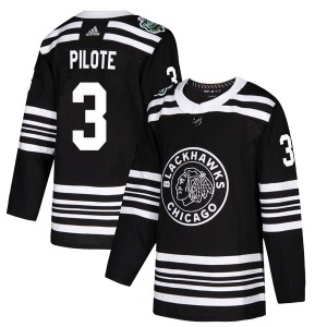 Pierre Pilote Chicago Blackhawks Adidas Authentic 2019 Winter Classic Jersey (Black)