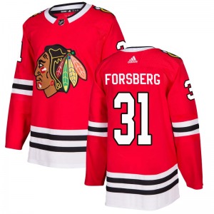 Anton Forsberg Chicago Blackhawks Adidas Authentic Home Jersey (Red)