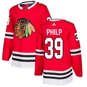 Luke Philp Chicago Blackhawks Adidas Authentic Home Jersey (Red)
