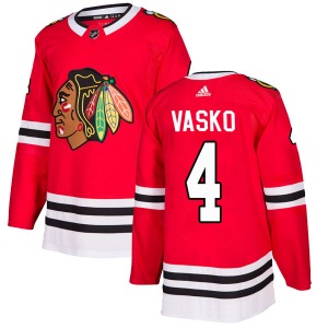 Elmer Vasko Chicago Blackhawks Adidas Authentic Home Jersey (Red)