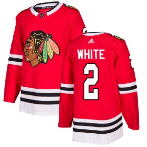 Bill White Chicago Blackhawks Adidas Authentic Red Home Jersey (White)