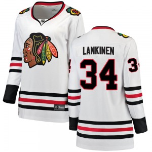Kevin Lankinen Chicago Blackhawks Fanatics Branded Women's Breakaway ized Away Jersey (White)