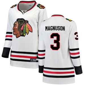 Keith Magnuson Chicago Blackhawks Fanatics Branded Women's Breakaway Away Jersey (White)