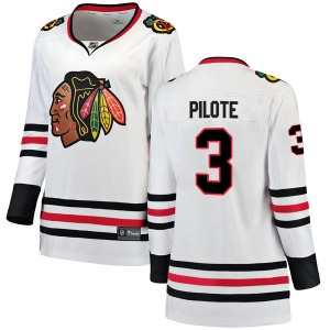Pierre Pilote Chicago Blackhawks Fanatics Branded Women's Breakaway Away Jersey (White)
