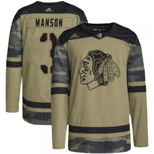 Dave Manson Chicago Blackhawks Adidas Youth Authentic Military Appreciation Practice Jersey (Camo)