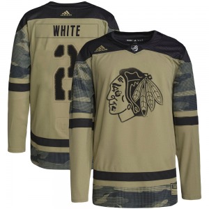 Bill White Chicago Blackhawks Adidas Youth Authentic Camo Military Appreciation Practice Jersey (White)