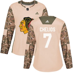 Chris Chelios Chicago Blackhawks Adidas Women's Authentic Veterans Day Practice Jersey (Camo)