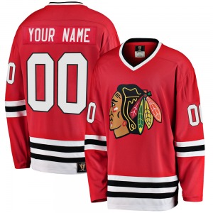 Custom Chicago Blackhawks Fanatics Branded Youth Premier Custom Breakaway Heritage Jersey (Red)