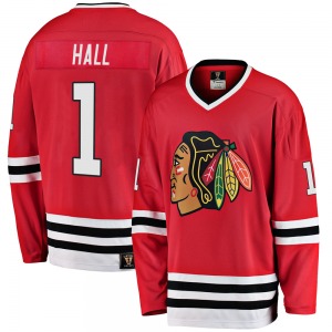Glenn Hall Chicago Blackhawks Fanatics Branded Youth Premier Breakaway Heritage Jersey (Red)