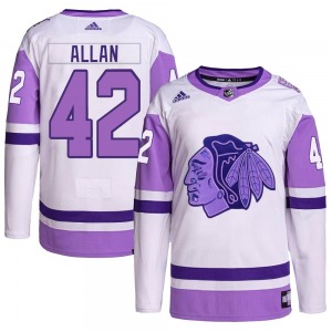 Nolan Allan Chicago Blackhawks Adidas Authentic Hockey Fights Cancer Primegreen Jersey (White/Purple)