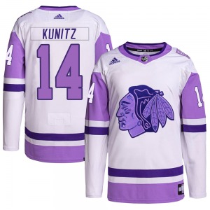 Chris Kunitz Chicago Blackhawks Adidas Authentic Hockey Fights Cancer Primegreen Jersey (White/Purple)