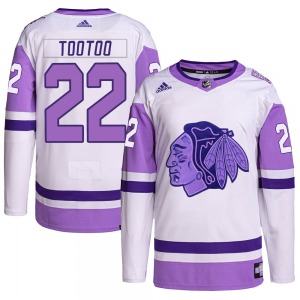 Jordin Tootoo Chicago Blackhawks Adidas Authentic Hockey Fights Cancer Primegreen Jersey (White/Purple)