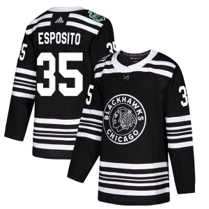 Tony Esposito Chicago Blackhawks Adidas Youth Authentic 2019 Winter Classic Jersey (Black)