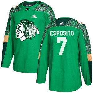 Phil Esposito Chicago Blackhawks Adidas Authentic St. Patrick's Day Practice Jersey (Green)