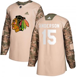Joey Anderson Chicago Blackhawks Adidas Youth Authentic Veterans Day Practice Jersey (Camo)