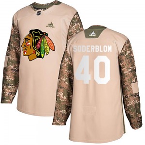 Arvid Soderblom Chicago Blackhawks Adidas Youth Authentic Veterans Day Practice Jersey (Camo)