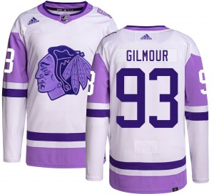 Doug Gilmour Chicago Blackhawks Adidas Authentic Hockey Fights Cancer Jersey