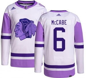 Jake McCabe Chicago Blackhawks Adidas Authentic Hockey Fights Cancer Jersey