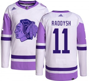 Taylor Raddysh Chicago Blackhawks Adidas Authentic Hockey Fights Cancer Jersey