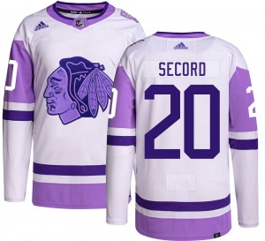 Al Secord Chicago Blackhawks Adidas Authentic Hockey Fights Cancer Jersey