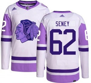Brett Seney Chicago Blackhawks Adidas Authentic Hockey Fights Cancer Jersey