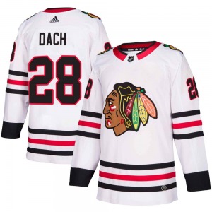 Colton Dach Chicago Blackhawks Adidas Authentic Away Jersey (White)
