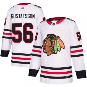 Erik Gustafsson Chicago Blackhawks Adidas Authentic Away Jersey (White)