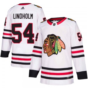 Anton Lindholm Chicago Blackhawks Adidas Authentic Away Jersey (White)