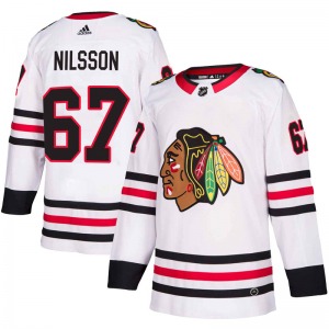 Jacob Nilsson Chicago Blackhawks Adidas Authentic Away Jersey (White)