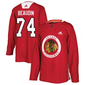 Nicolas Beaudin Chicago Blackhawks Adidas Youth Authentic ized Home Practice Jersey (Red)