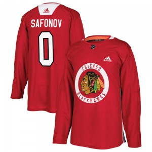 Ilya Safonov Chicago Blackhawks Adidas Youth Authentic Home Practice Jersey (Red)