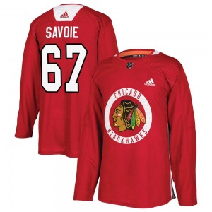 Samuel Savoie Chicago Blackhawks Adidas Youth Authentic Home Practice Jersey (Red)