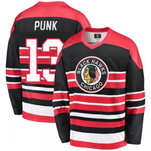 CM Punk Chicago Blackhawks Fanatics Branded Premier Breakaway Heritage Jersey (Red/Black)