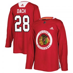 Colton Dach Chicago Blackhawks Adidas Authentic Home Practice Jersey (Red)