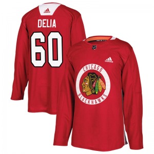 Collin Delia Chicago Blackhawks Adidas Authentic Home Practice Jersey (Red)