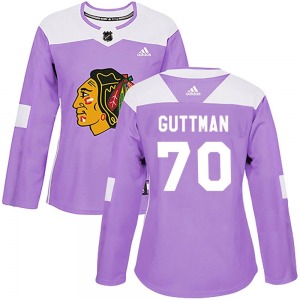 Cole Guttman Chicago Blackhawks Adidas Women's Authentic Fights Cancer Practice Jersey (Purple)