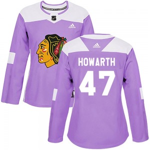 Kale Howarth Chicago Blackhawks Adidas Women's Authentic Fights Cancer Practice Jersey (Purple)