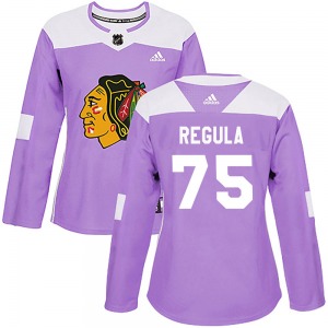 Alec Regula Chicago Blackhawks Adidas Women's Authentic Fights Cancer Practice Jersey (Purple)
