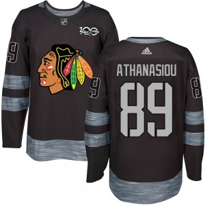 Andreas Athanasiou Chicago Blackhawks Authentic 1917-2017 100th Anniversary Jersey (Black)