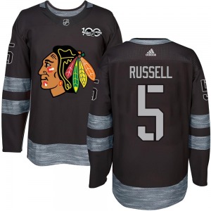 Phil Russell Chicago Blackhawks Authentic 1917-2017 100th Anniversary Jersey (Black)