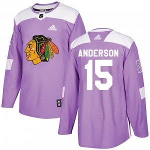 Joey Anderson Chicago Blackhawks Adidas Authentic Fights Cancer Practice Jersey (Purple)