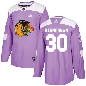 Murray Bannerman Chicago Blackhawks Adidas Authentic Fights Cancer Practice Jersey (Purple)