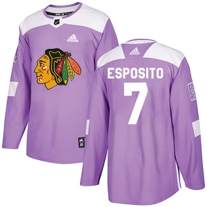 Phil Esposito Chicago Blackhawks Adidas Authentic Fights Cancer Practice Jersey (Purple)
