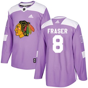 Curt Fraser Chicago Blackhawks Adidas Authentic Fights Cancer Practice Jersey (Purple)